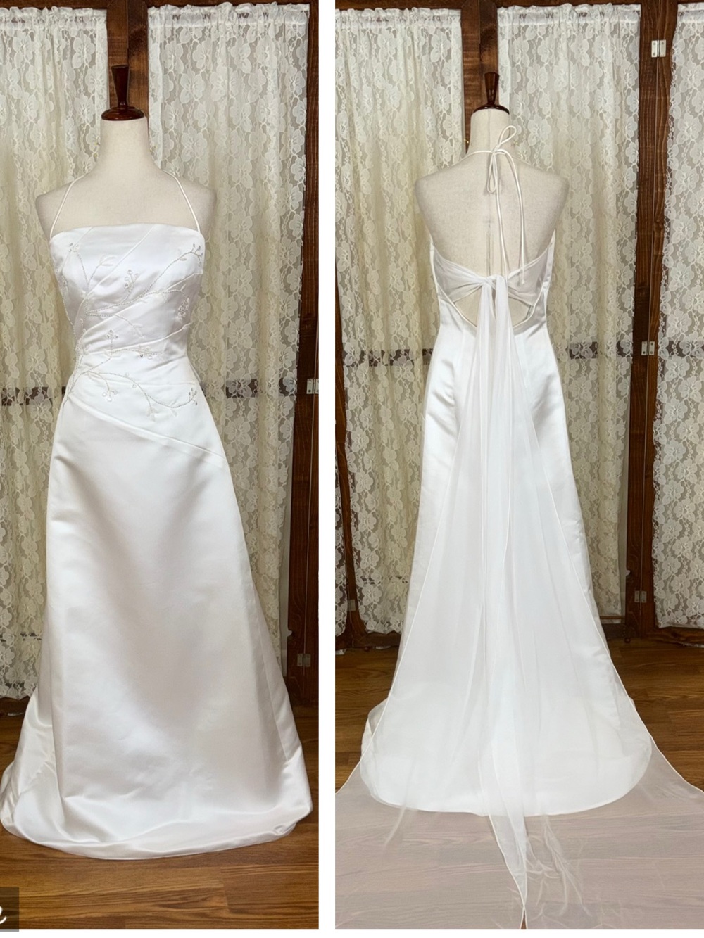 Beautiful New Vintage Y2K Moonlight Chiffon Drape Wedding Gown